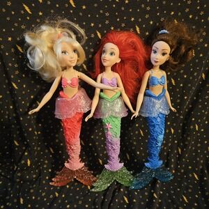 Disney Hasbro‎ 2018 Little Mermaid dolls Ariel & sisters (3 11" Dolls)
